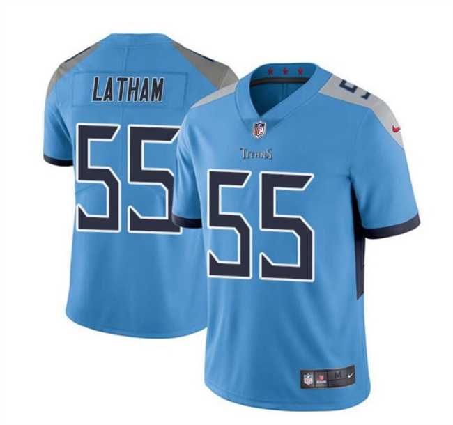 Men & Women & Youth Tennessee Titans #55 JC Latham Blue 2024 Draft Vapor Limited Stitched Jersey